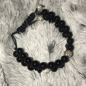 Black and crystal bracelet